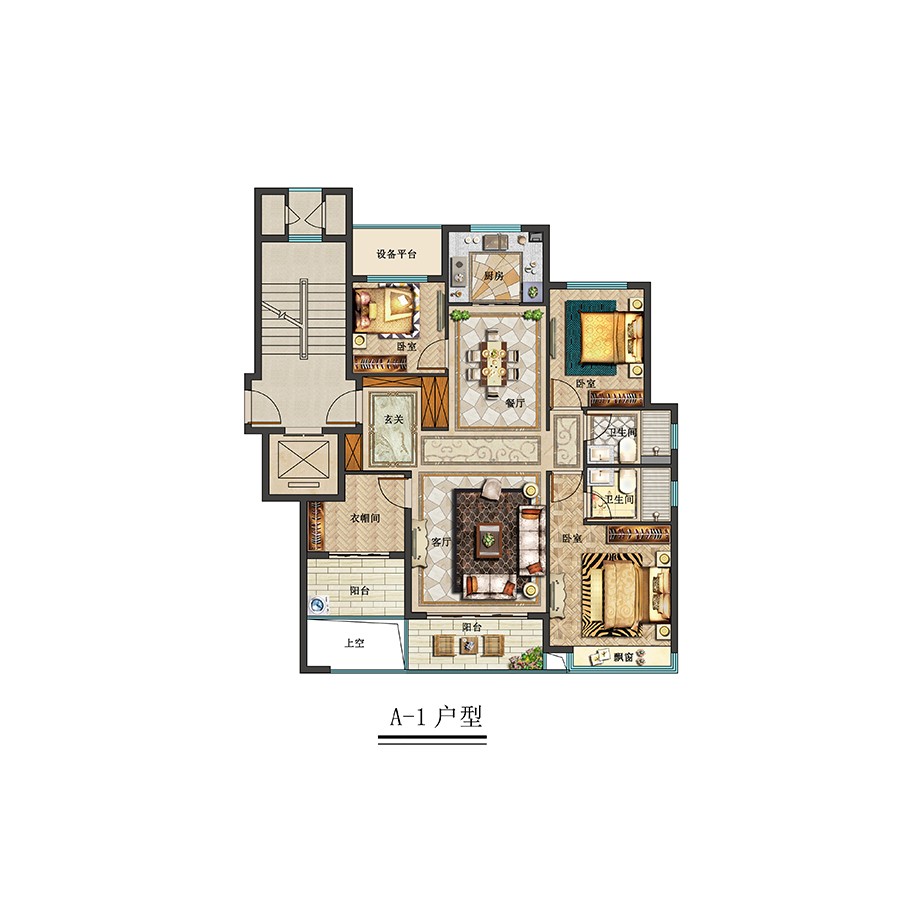 A-1戶型 建筑面積：124㎡