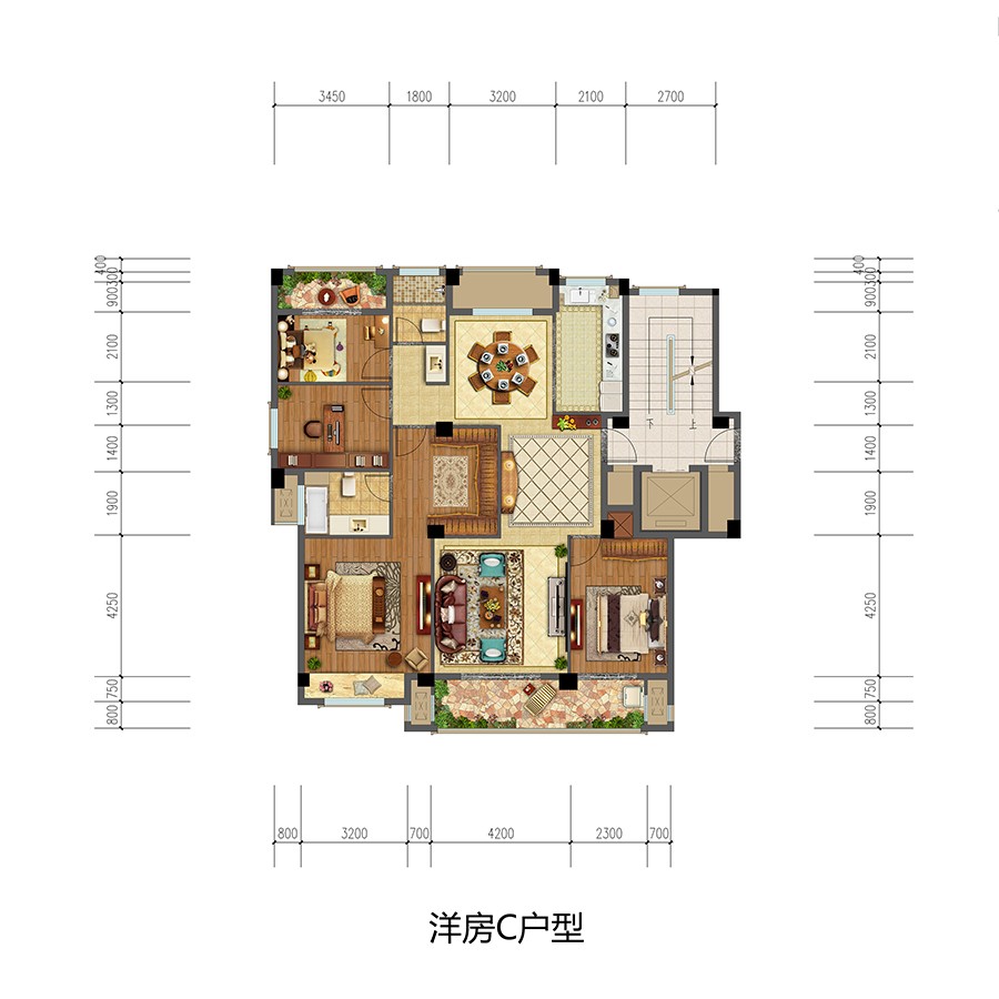 洋房A戶型 建筑面積：